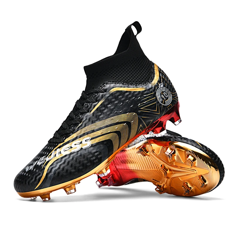 Football Field Cleats Professional Society Soccer Boots Men's Outdoor Grass Soccer Shoes Children Sport Sneakers High Top Shoes