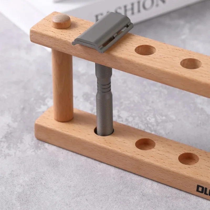 Shaving Razor Holder Beech Wood Razor Holder For Safety Razors