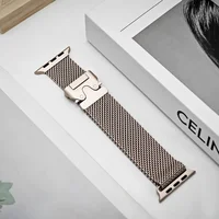 Bracelet en titane pour Apple Watch Ultra 2 3 49mm 44 45 46mm 40 41 série 10 9 8, boucle milanaise naturelle, boucle de Parachute sécurisée IWatch 3