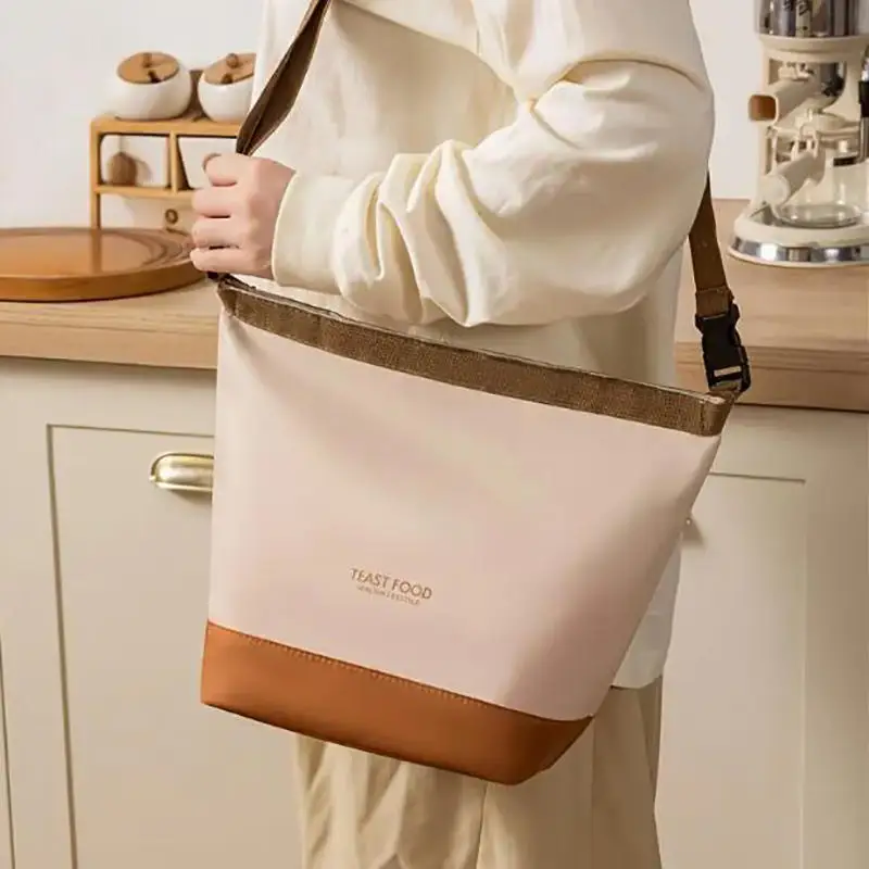 Foldable Lunch Bag with Aluminum Foil Portable Bento Bag Waterproof Thermal Lunchbox Bag Large Capacity for Camping Picnic