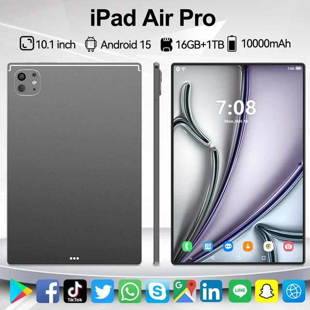 【Global Version】New Original Tablet iPad Air Pro 16G+1TB 5G WiFi Dual SIM 16GB+1TB Android 15 Tablette 10.1" 16MP+32MP PC HD 4K