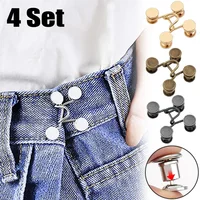 1/4Set Nail-free Metal Jeans Button Snaps Detachable Pants Clips Buttons Pins DIY Waist Tightener Clothing Buckles Sewing Tools 1