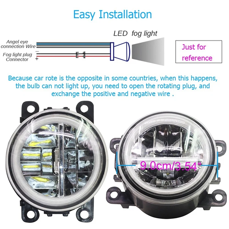 

Car H11 LED Fog Light With Angel Eye Daytime Running Light 12V For Ford Focus Explorer Fiesta Ranger C-Max