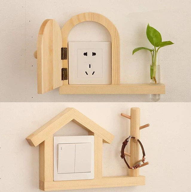 Outlet Covers Wood Wall Socket Box Dustproof Switch Cover Socket