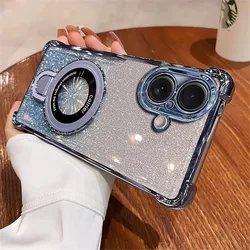 Elegant Gradient Glitter Shockproof Phone Case with Magnetic Holder and Stand for P60 Pro (4)