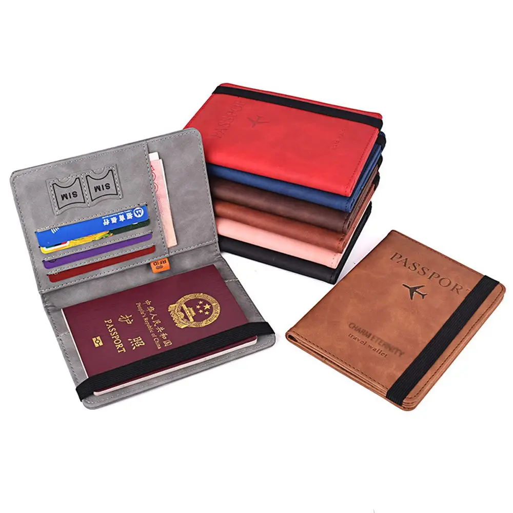 ID 은행 카드 동전 지갑 문서 정리함 케이스 RFID 차단 지갑 케이스, 여권 거치대 여권 커버, 여권 북