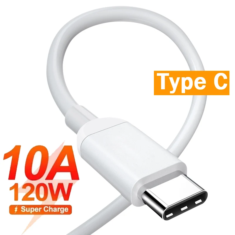 삼성 샤오미 화웨이 P30 프로용 USB C타입 케이블, 휴대폰 와이어 코드, 데이터 라인, 10A, 120W