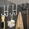 Stainless Steel Over Glass Door Shower Door Back Shower Towel Rack S-Shape Bathroom Bathrobe Hanger Holder Hooks 2