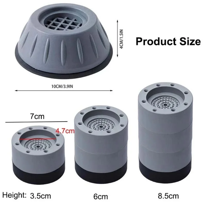 4Pcs Washer Foot Pad Anti Vibration Pads Washing Machine Holder Dryer Shock Support Prevent Moving Non-Slip Home Supplies washing machine pads,anti vibration pads