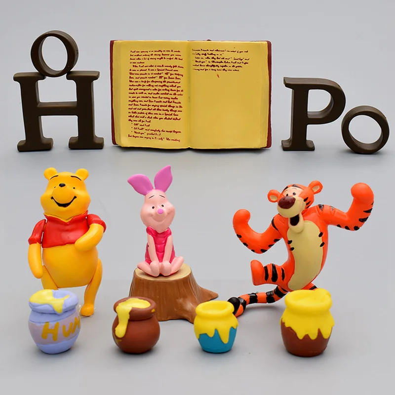 Disney Winnie The Pooh Anime Action Figure Collection Modello Cartoon Winnie Pooh Tiger Maialino Ornamento Modello Bambole Giocattoli Regalo