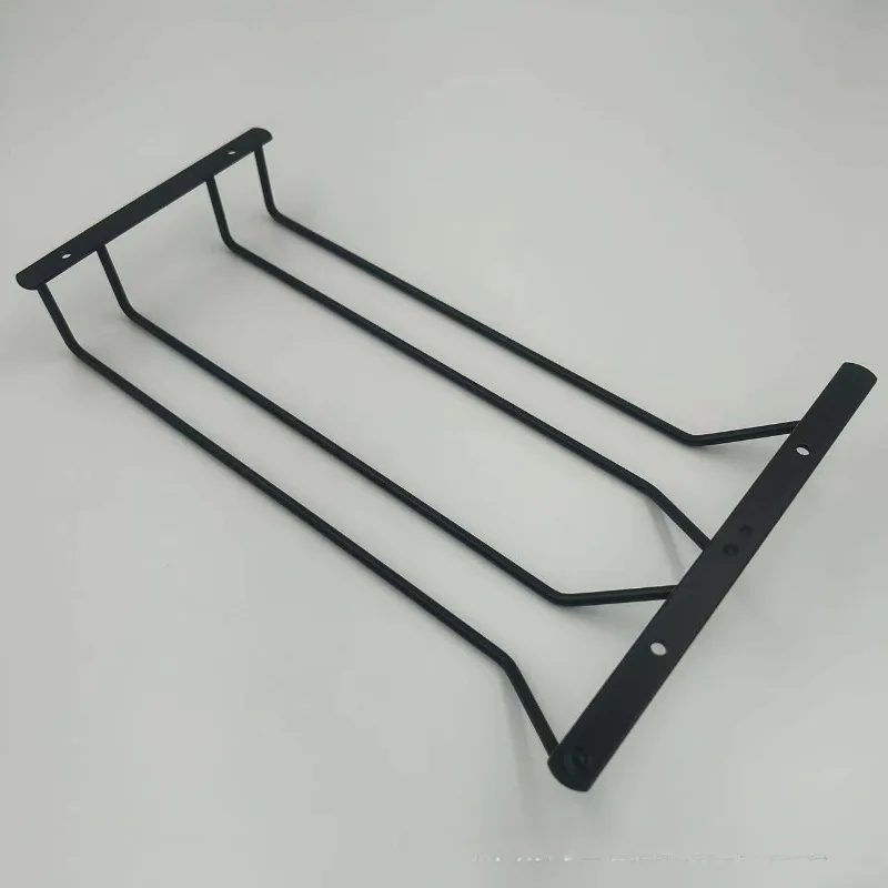 Black Metal Wine Glasses Holder Wall Mount for Kitchen Bar Wine Glass Hanger Cup Rack Stemware Hanging Cupboard Organizier 6