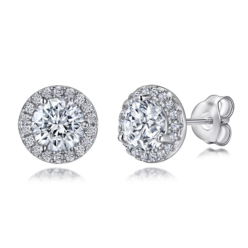 

Fine Jewelry S925 Silver 0.6 Carat Moissanite Diamond Stud Earrings Women Engagement Gift