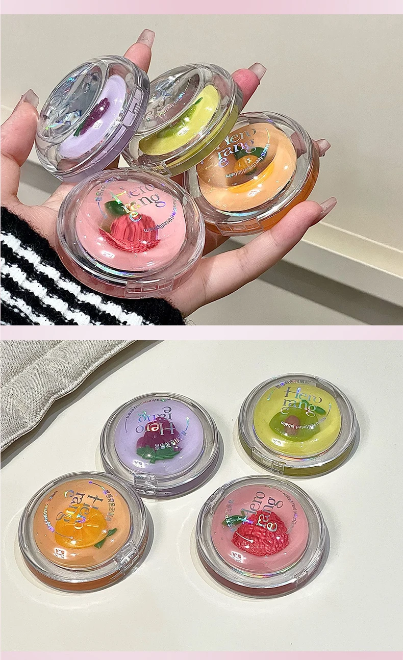 Fruit 2-in-1 temperatuurveranderende lippenstift make-up plaat met dubbele laag transparante basis, hydraterende lippenbalsem en actieve lippenmake-up._voghion.com