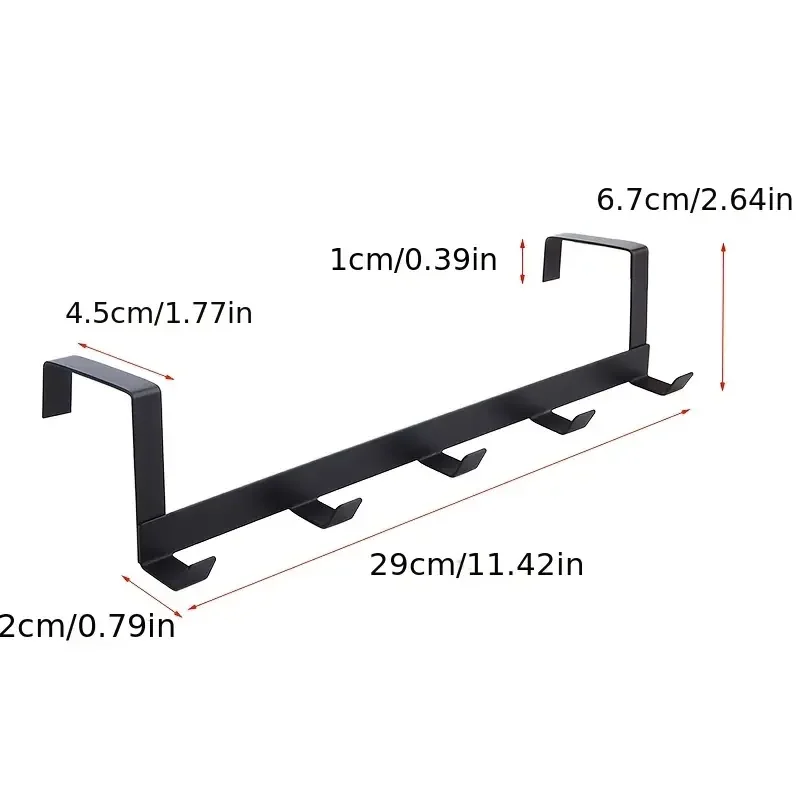 1Pcs Space-Saving 5-Hook Door Hanger Easy Install Contemporary Style Durable Storage for Coats door hanger