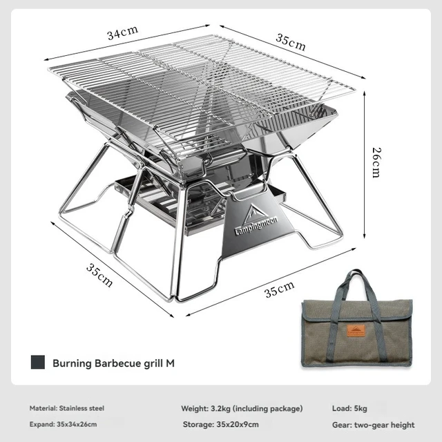 Large Folding Stainless Steel BBQ Grill 6