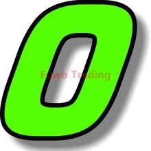 

Fuwo Trading Personality Decals Exterior Accessories Personalized Car Stickers Green Number with Black Border Number Vinyl Decal