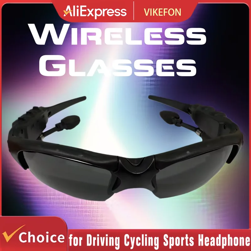 VIKEFON Glasses Headset Stereo Earphones Wireless Headset with Mic Glasses Sunglasses for Driving Cycling Sones Wireless Headset 1