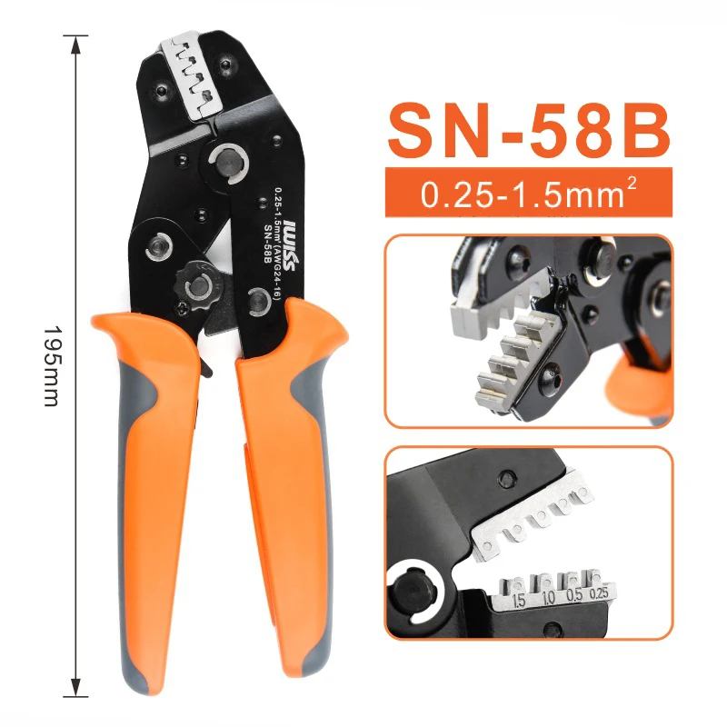 SN-58B EDM Crimper Plier Suitable For Dupont 2.54/2.8/3.96/4.8/6.3 Plug Spring Terminal Crimping Pliers Multitool Wire Stripper 3