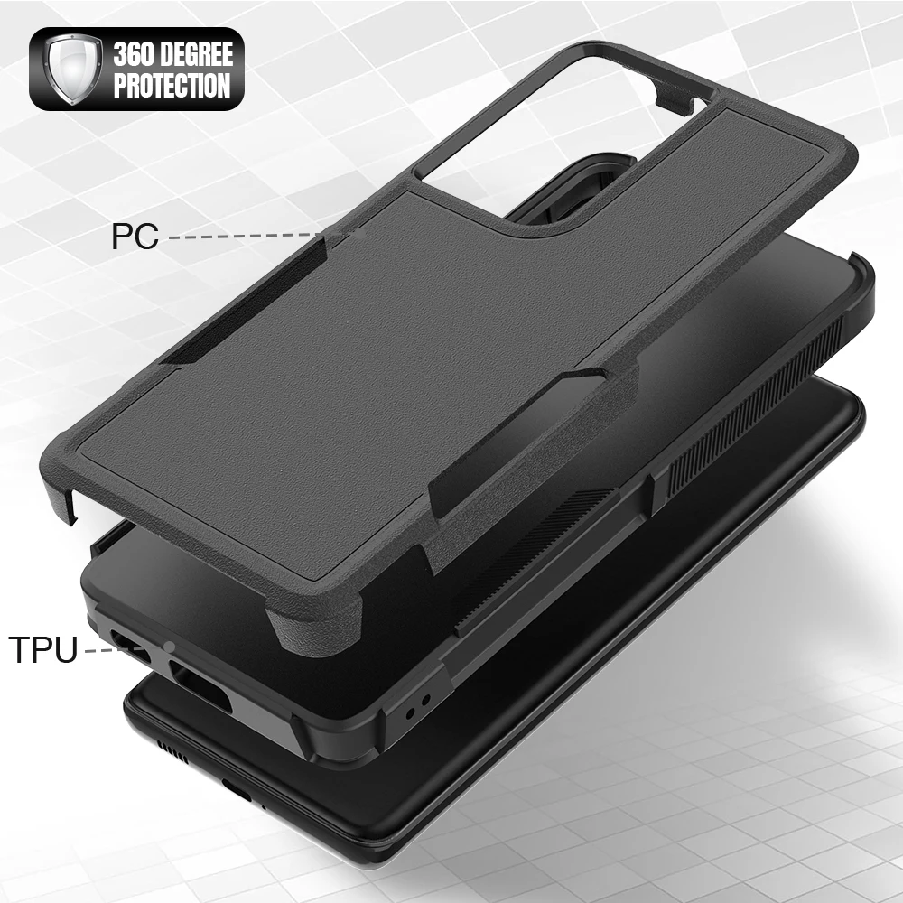 Stylish Shockproof Dual-Layer Phone Case with TPU/PC Hybrid Armor Protection
