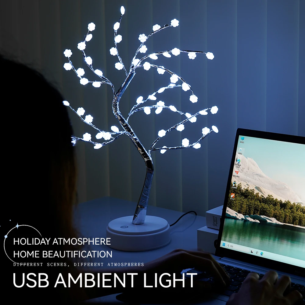 

LED Night Light Christmas Decoration Fairy Tree Night Lamp Home Bedroom Sense Of atmosphere Party Holiday Lighting