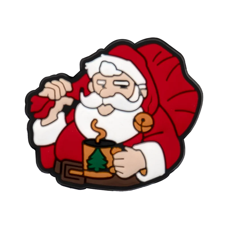 1/25PCS Weihnachten Stil Schuh Charms Rot Weihnachten Stil Santa Claus Süßigkeiten Socken Hund Schuh Dekoration Zubehör Pins für Frauen männer – Detail 9