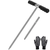 Solid Stainless Steel Soil Probe Rod, Adjustable 17-32-48 Inch, Septic Tank Probe Rod, Ground Probe With T-Handle 1
