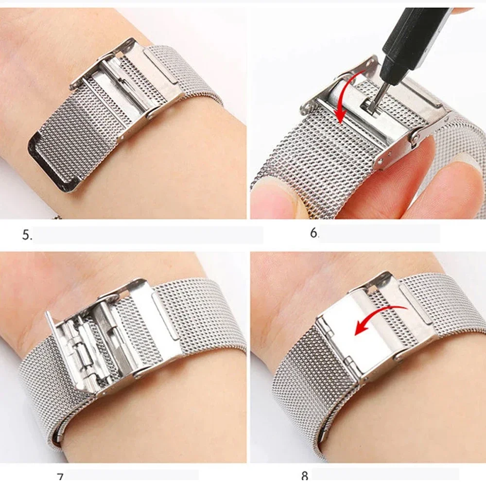 22mm Stainless Steel Mesh Watch Band - Premium Metal Strap in Silver