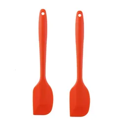Silicone Spatula & Cooking Brush Set - Baking & Pastry Tools (Orange)