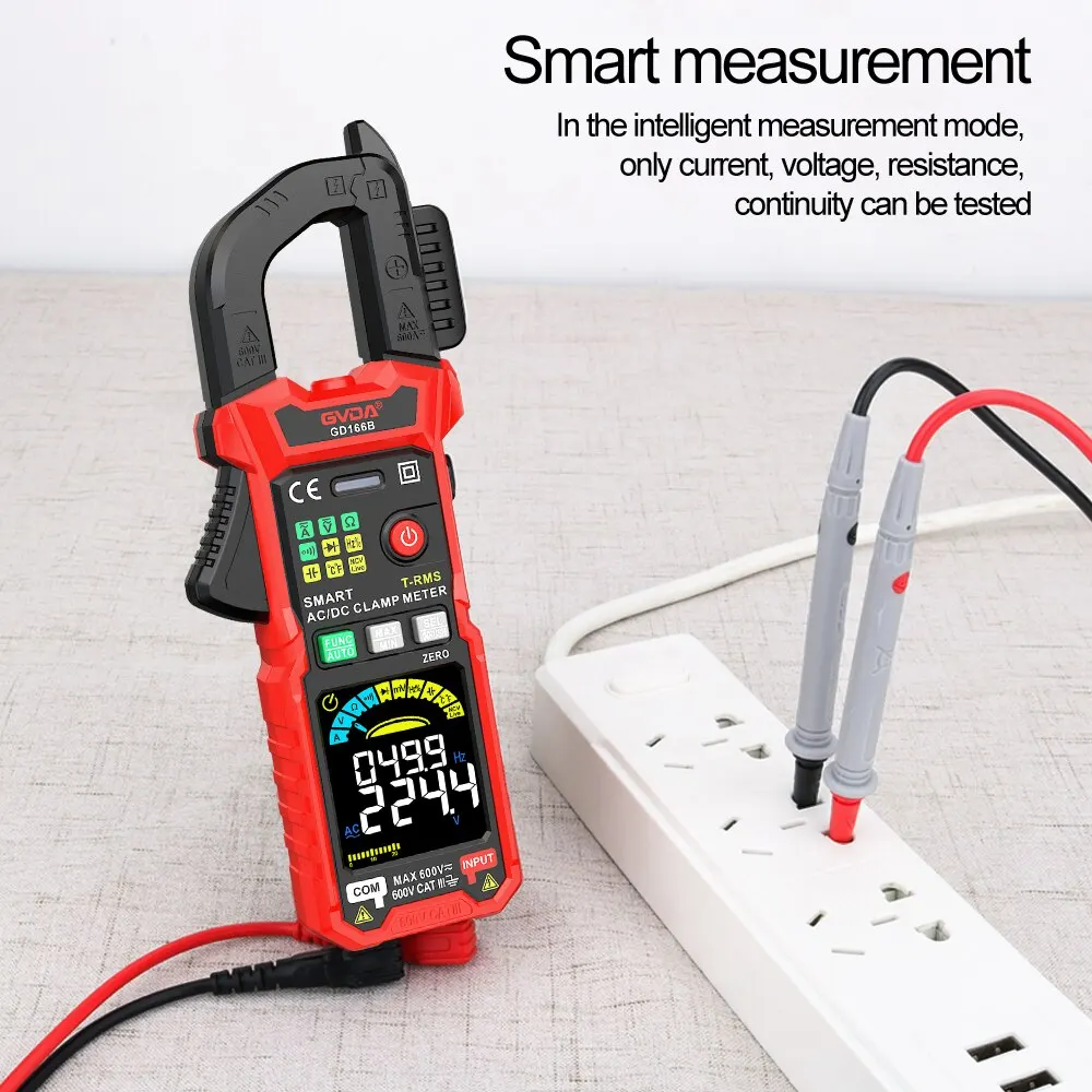 Digital Multimeter GVDA Clamp Meter Digital Multimeter DC/AC Current 6000 Counts Car Amp Hz Capacitance NCV Temperature Ammeter Voltage Ohm Tester