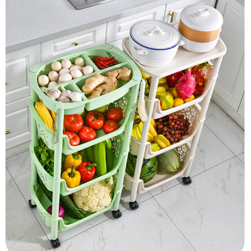 Comprar Carro móvil de cocina, estante de almacenamiento giratorio para  carrito de almacenamiento de verduras y frutas