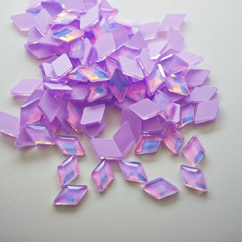 100/500pcs 3x5/4x6/5x8mm Opal Color Mocha Flat Bottom Glass Diamond Diamond Summer Small Mini Size Rhinestone DIY Accessories