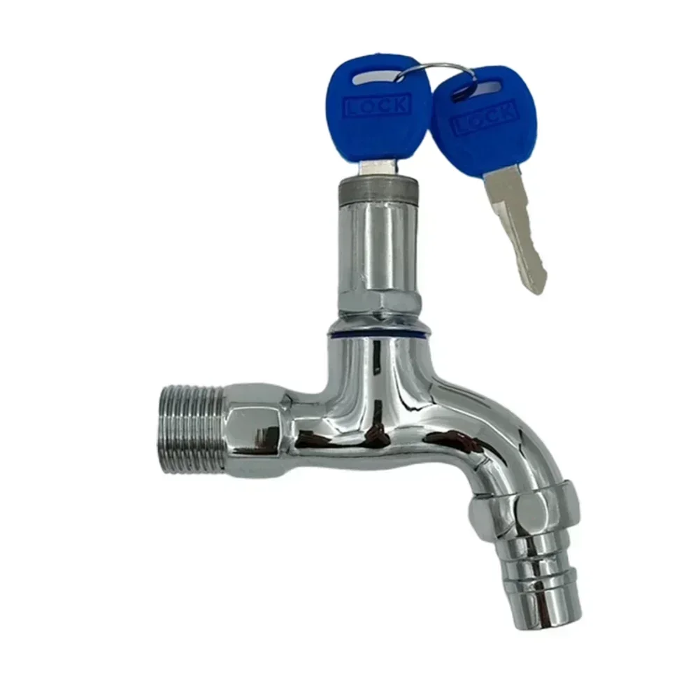 Water Tap Faucet Garden Bibcocks Anti-theft Faucet Water Tap With Lock Key 1/2 "male Thread Metal Rotary Switch For Kitchen Outdoor Garden