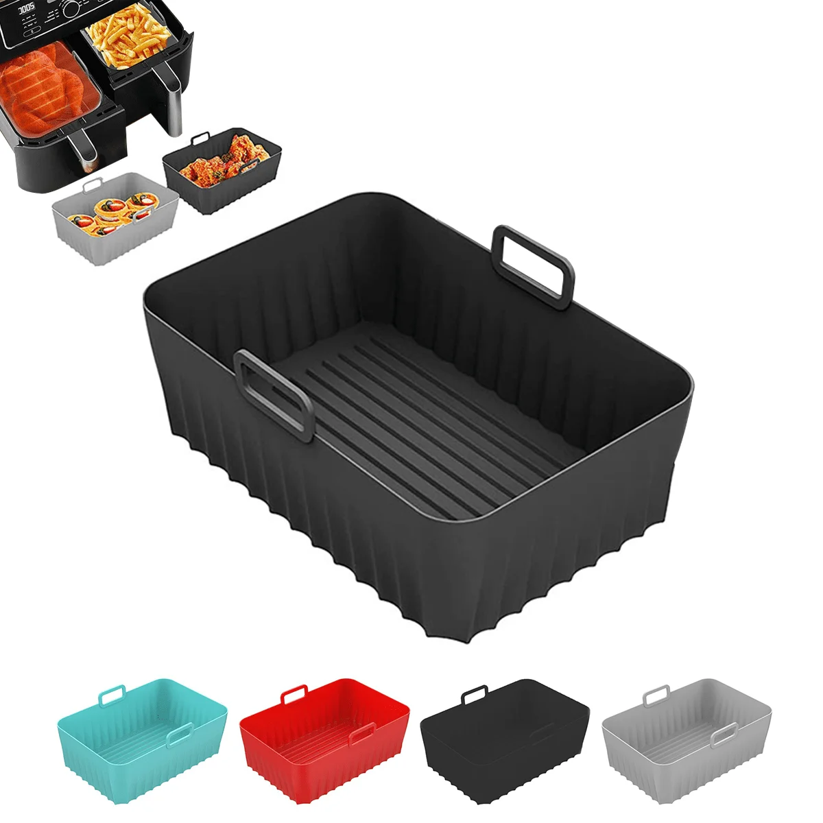Leeseph Air Fryer Silicone Liners, Reusable Non-Stick Pot Oven Liner Baking Tray, Air Fryer Basket Air Fryer Accessories Leeseph Air Fryer Silicone Liners, Reusable Non-Stick Pot Oven Liner Baking Tray, Air Fryer Basket Air Fryer Accessories