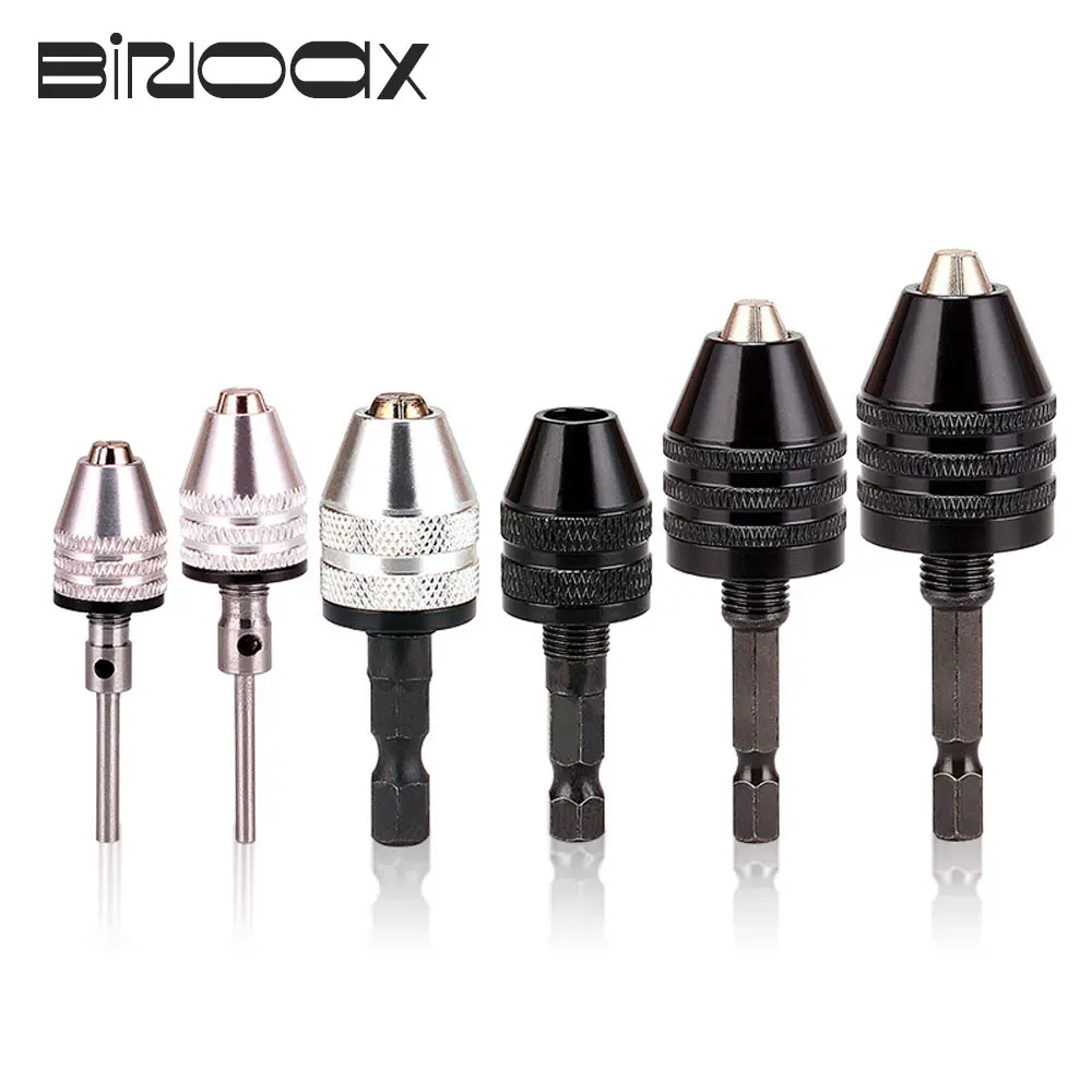 

Binoax 0.3-6.5mm Keyless Drill Bit Chuck Quick Change Adapter Converter 1/4"Hex Shank