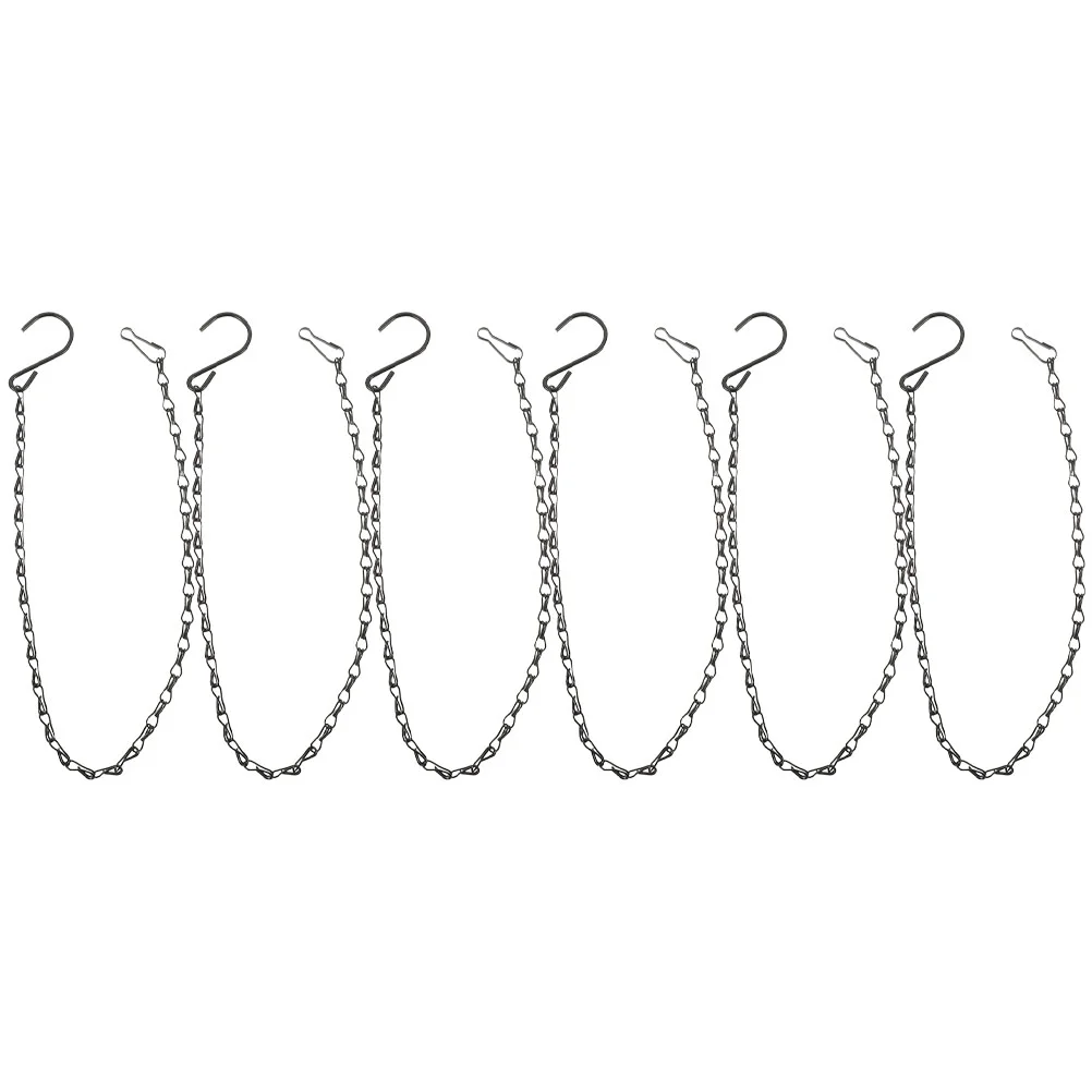 

6 Pcs Hanging Chain Decorative Flower Basket Iron Birdcage Chains Planter with Hook Hooks