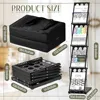 1 Piece Foldable Magazine Rack Metal Catalog Literature Racks,Portable 4 Pockets with Carrying Bag Brochure Stand 2