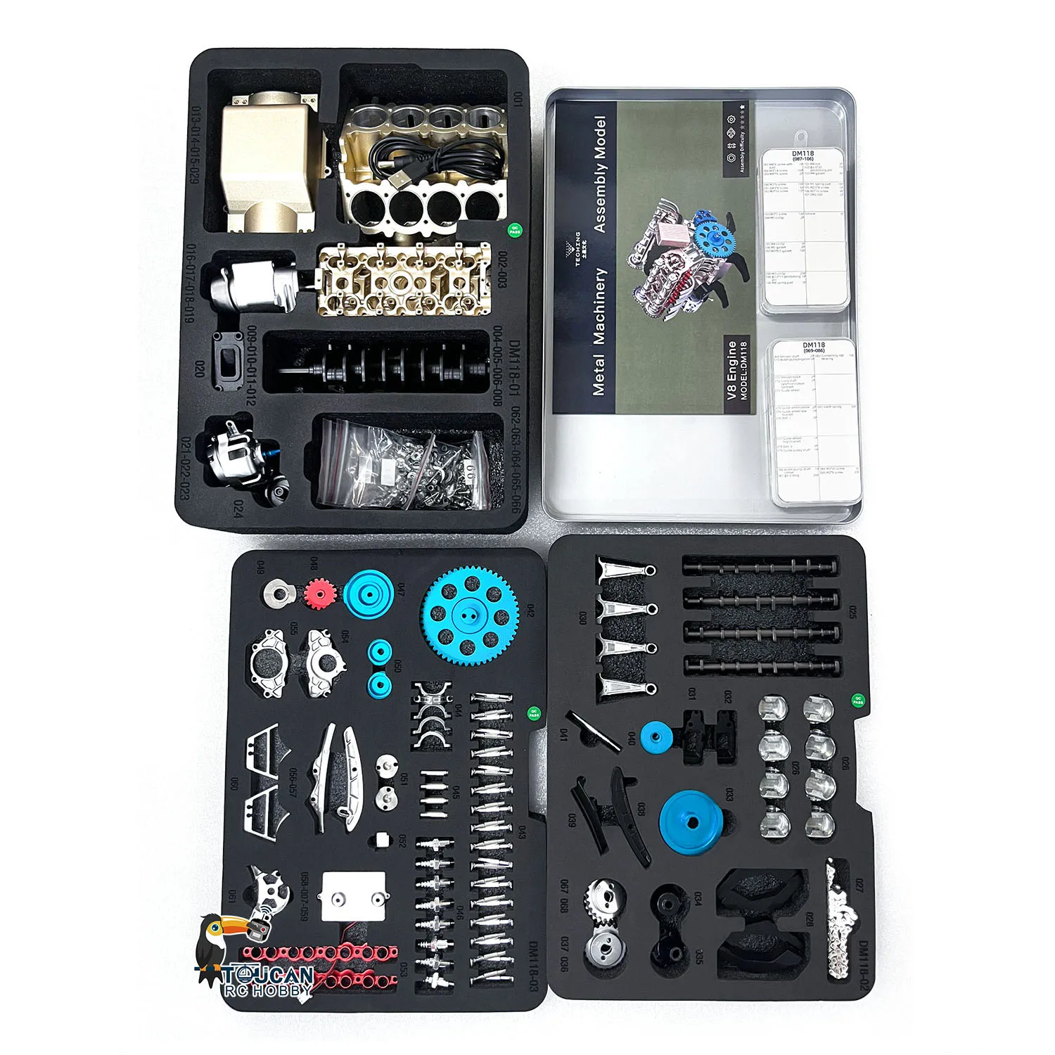 TECHING 1/3 V8 Engine Model Metal Mechanical Engine Science