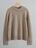 Women's 100% Cashmere Thickened Knit Sweater Round Neck Back Stitching Design Ladies Long Sleeve Knitwear Tops for Winter New 2
