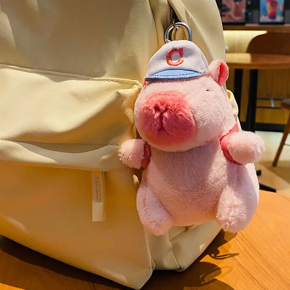 Cute Capybara Plush Toy Cartoon Guinea Pig Pendant Soft Stuffed Doll Keychain Backpack Car Bag Key Ring Decor Kid Gift