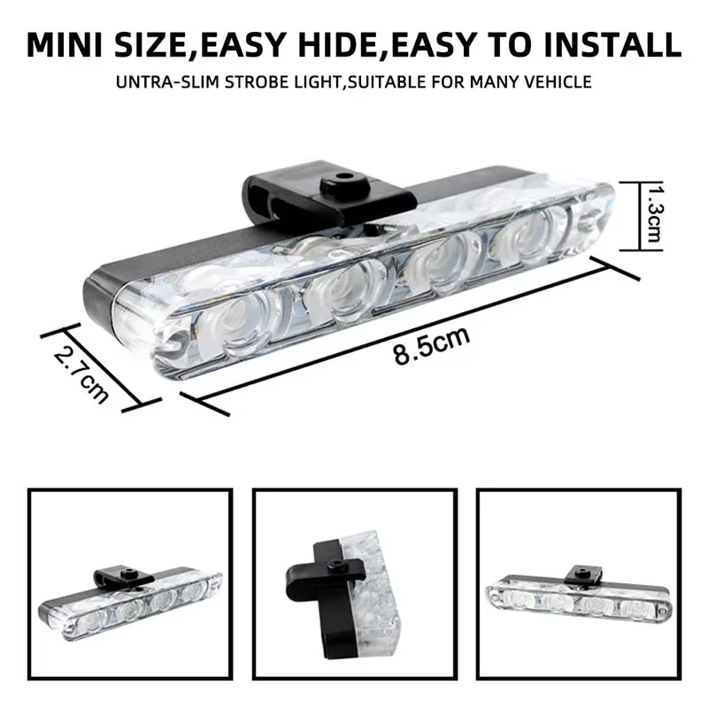 Car Front Grille Strobe Police Lights 4 In 1 Red Blue Flash Warning Emergency Lamp Wireless Remote Control for Truck Van