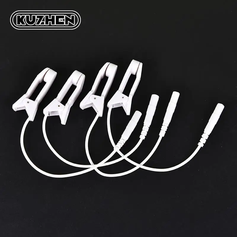 Ear Pain Relief Clip 2pcs 2.0mm tens electrode lead wire connecting cable