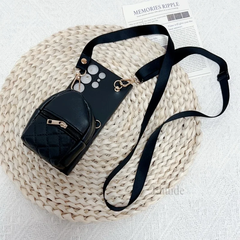 Chic Crossbody Lanyard Wallet Case with Card Slots and Soft Finish
