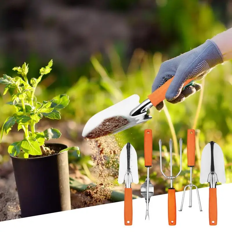 Gardening Tool Set Plant Garden Tool Stainless Steel Floral Gardening Kit Portable Floral Garden Hand Tool Kits For Loosening 6