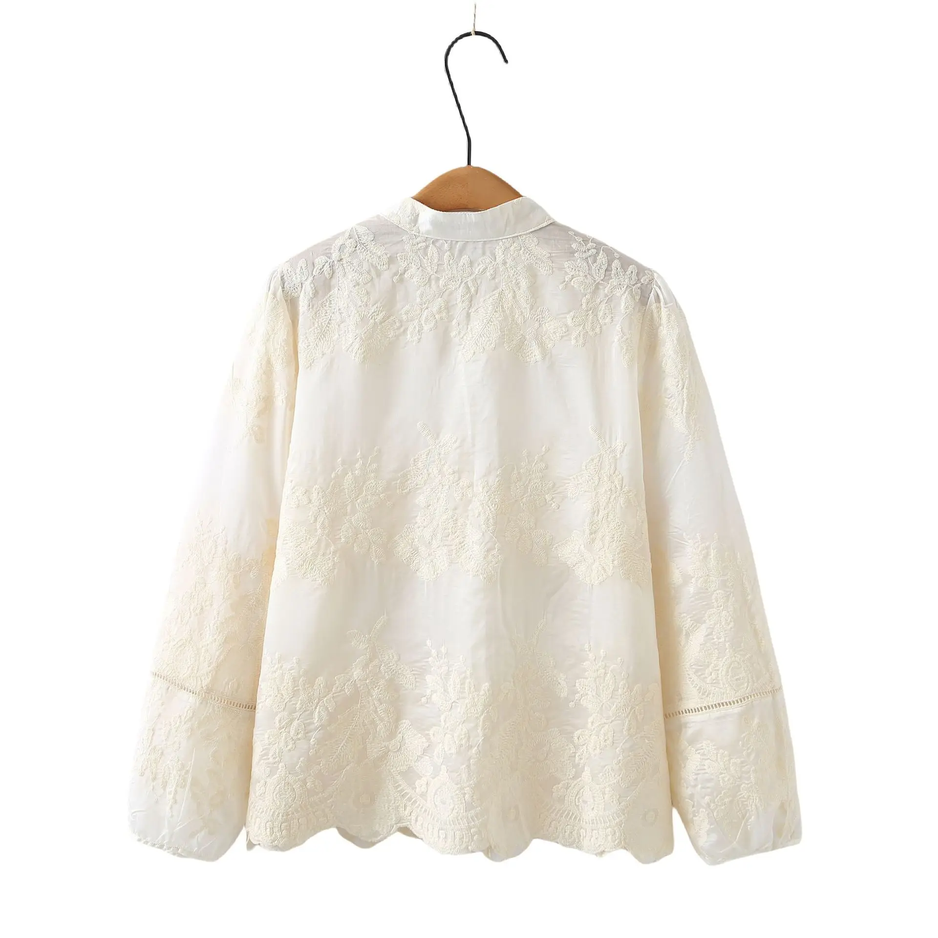 100kg Temperament Shirt New Chinese Style Lace Sun Protective Clothing Plus Size Women's Blouse 5219