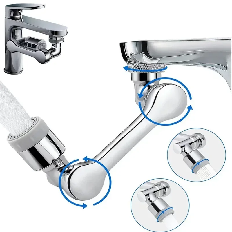 Faucet Sprayer Head Multifunction 1080&deg; Rotation Faucet Sprayer Head 22/24mm Adaptor Faucet Extender Aerator Splash Bubbler Nozzle Kitchen Tap Tools