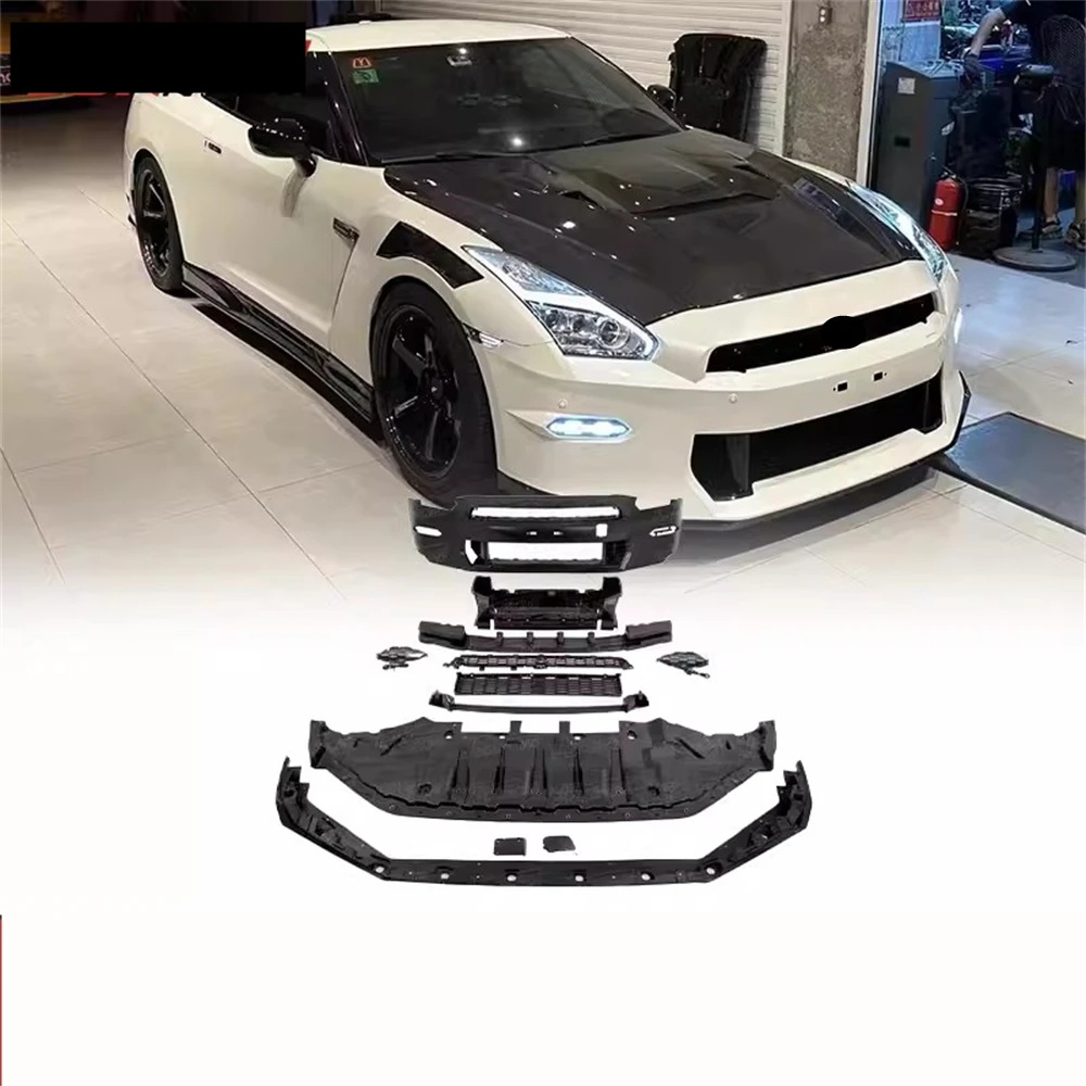 

Комплект объемного кузова автомобиля для Nissan Skyline GT-R, модифицированная модель 2024 T-SPEC, передний бампер в сборе, гриль, передняя губа DRL