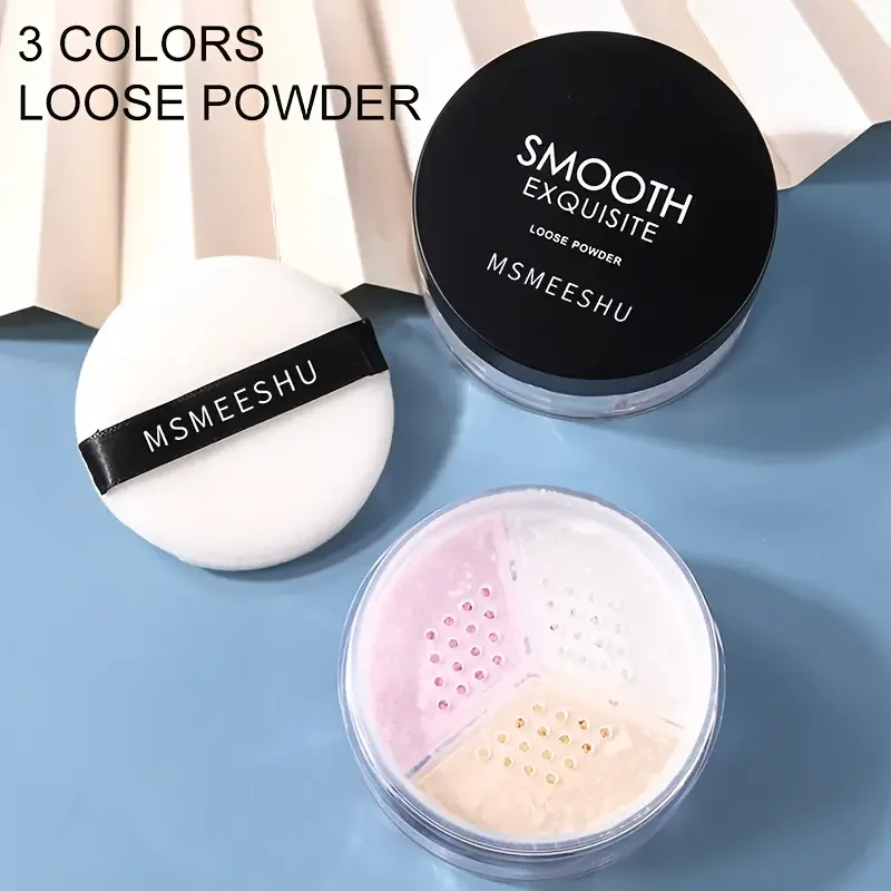 4 in1 Makeup Set Long Lasting Foundation Concealer Loose Powder and Makeup Sponge Set,Moisturizing,Perfect Gift for Makeup 5