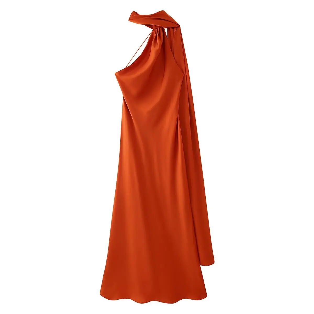 thumbnail image 1 of HH TRAF Elegante Vestido de Noche de Fiesta Ajustado con Cuello Halter y Diseño Asimétrico para Mujer de Moda Vestido Largo Sin Mangas con Espalda Descubierta, 1 of 4