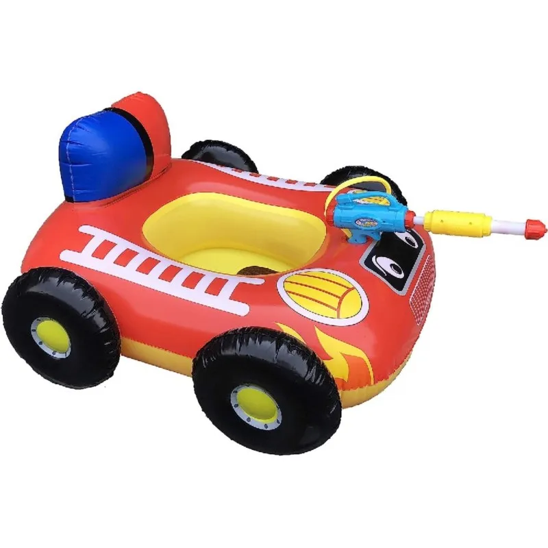 Dokitoy Inflatable Car Seat Children's Water Spray Swimming Circle Pool Play Water Gun Toy Fire Truck Collision Car