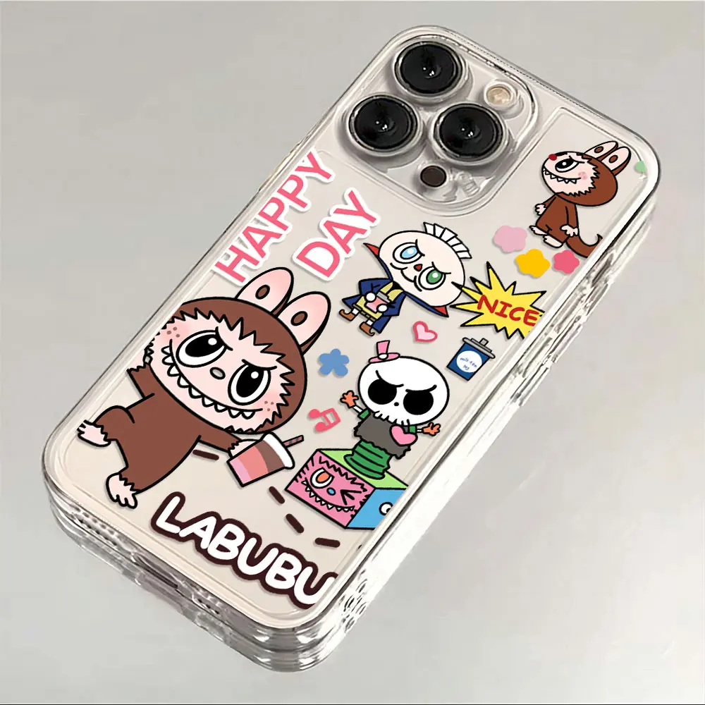 thumbnail image 1 of Funda de teléfono original y bonita de Labubu para iPhone 16, 15, 14, 13, 12, 11, Mini Pro Max, X, XR, XSMax, 6S, 6, 7, 8 Plus, SE20, funda transparente, 1 of 5